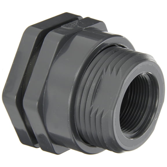 Hayward BFAS1012CES Series BFAS Short Pattern Bulkhead Fitting, Socket x Threaded End, PVC with EPDM Seals, 1-1/4" Size CA1