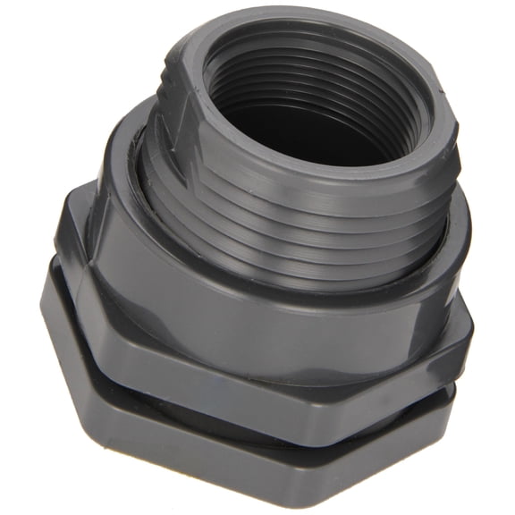 Hayward BFAS1015TES Series BFAS Short Pattern Bulkhead Fitting, Threaded x Threaded End, PVC with EPDM Seals, 1-1/2" Size CA2