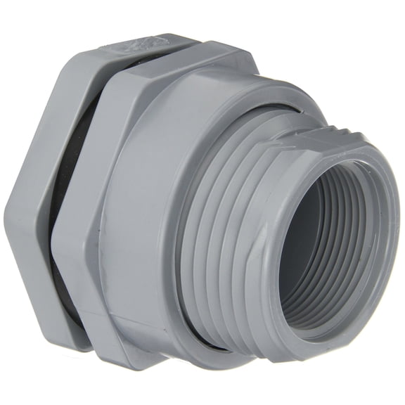Hayward BFAS2015CES Series BFAS Short Pattern Bulkhead Fitting, Socket x Threaded End, CPVC with EPDM Seals, 1-1/2" Size CA3