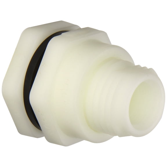 Hayward BFAS3007TFS Series BFAS Short Pattern Bulkhead Fitting, Threaded x Threaded End, PP with FPM Seals, 3/4" Size J101