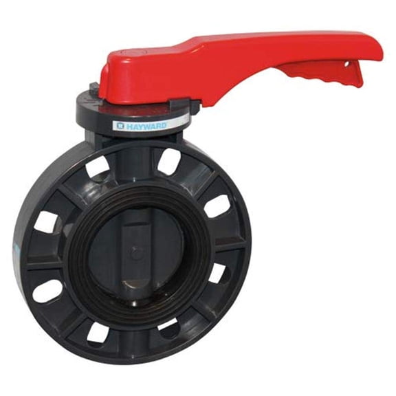 Hayward BYCS1050E1LGA Series BYCS PVC Body & Disc EPDM Liner Lever for Butterfly Valve, 5" Size CA3