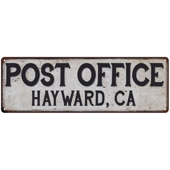 Hayward, Ca Post Office Metal Sign Vintage 8x24 108240011150