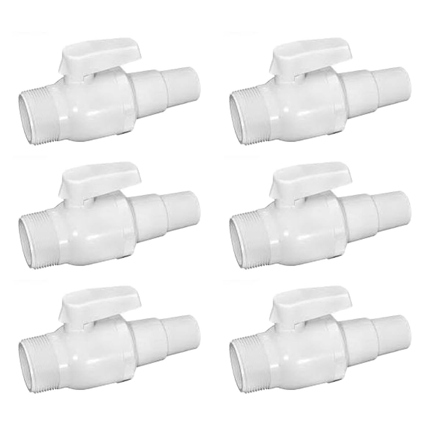 Hayward Econoline Swimming Pool 50 PSI 2Way Ball Valve Replacement (6 Pack)