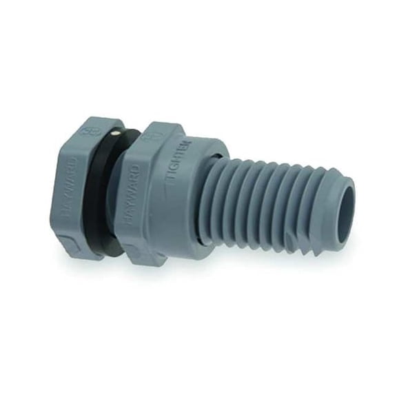 Bulkhead Tank Fitting, 1/2", CPVC/EPDM, FPT x FPT