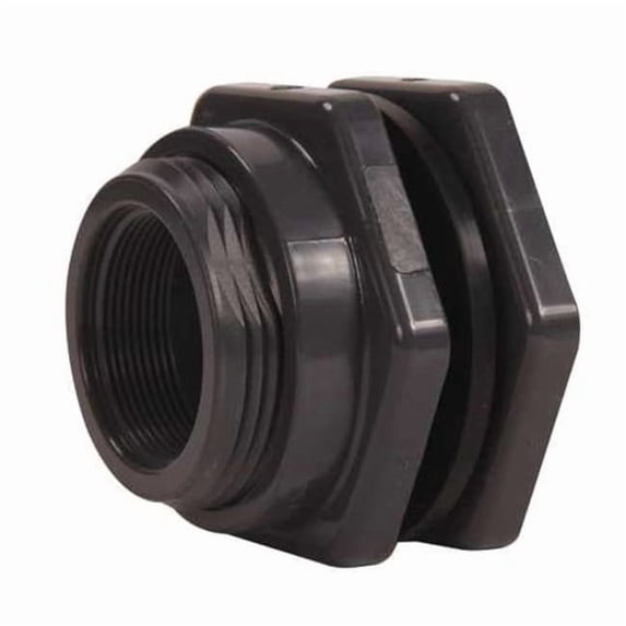 Hayward Flow Control Bulkhead Tank Fitting,EPDM,3"L,PVC BFAS1012TES