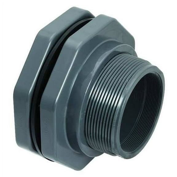 Hayward Flow Control Bulkhead Tank Fitting,EPDM,8"L,PVC BFA1060TES