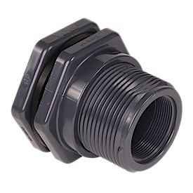 Bulkhead Tank Fitting, 2", PVC/FPM, FPT x FPT BFA1020TFS
