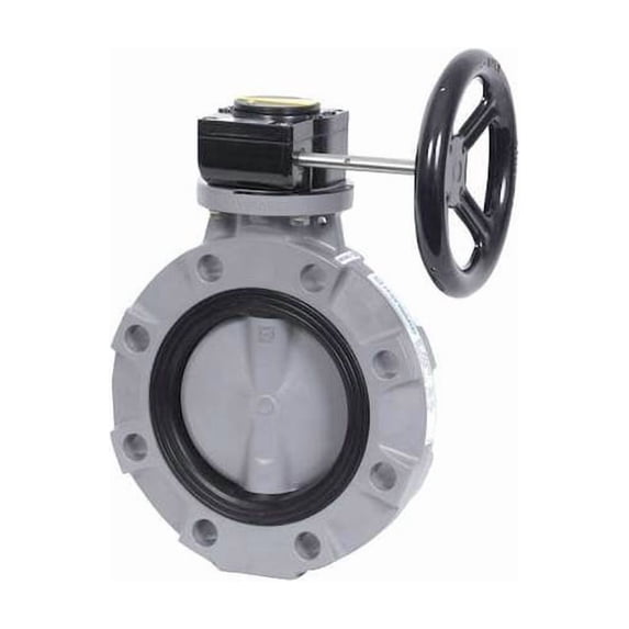 Hayward Flow Control Butterfly Valve,CPVC,EPDM,6in,Gear BYV22060A0EG000