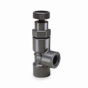 Hayward Flow Control Globe Valve, Angle, 1/2, PVC/FPM, Threaded AV10050T