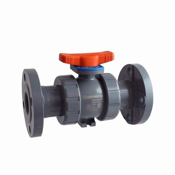 Hayward Flow Control Manual 2-Way Ball Valve,Flange,CPVC TBH2075A0FE0000