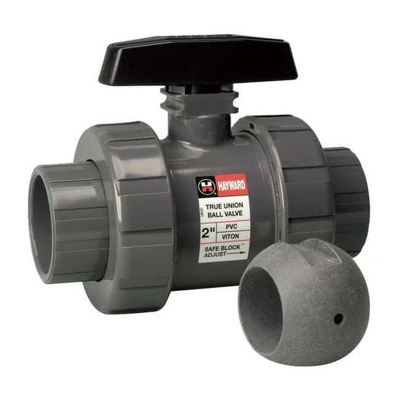 Hayward Flow Control Manual 2-Way Ball Valve,True-Union,PVC TBH1075ASTV0Z00