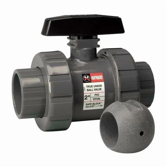 Hayward Flow Control Manual 2-Way Ball Valve,True-Union,PVC TBH1100ASTV0Z00