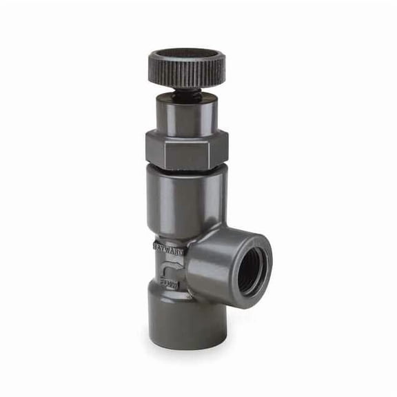 Hayward Flow Control Globe Valve, Angle, 1", PVC/FPM, Threaded AV10100T