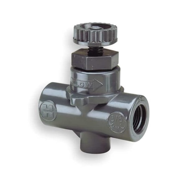 Hayward Flow Control Needle Valve, Straight, 1/2", PVC/FPM, Threaded NVA1050T
