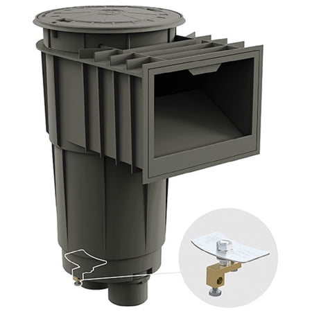 Hayward SP1072S2DGR Dark Gray-Colored Gunite Pool Ground Skimmer w/ Round Cover