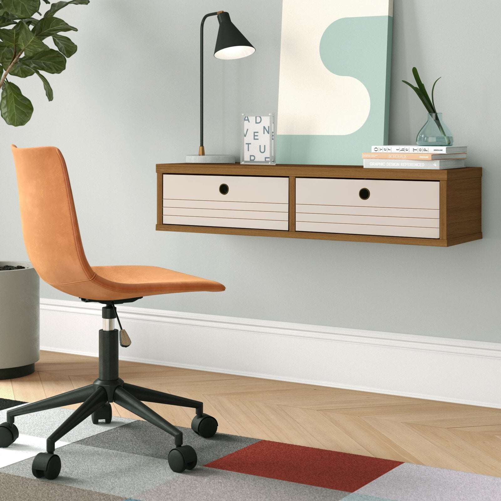Hayward solid sale wood floating desk