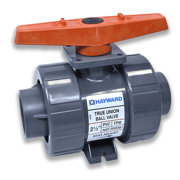 Hayward TB1250S True Union Ball Valve Socket End PVC FPM Seals 2-1/2" Size