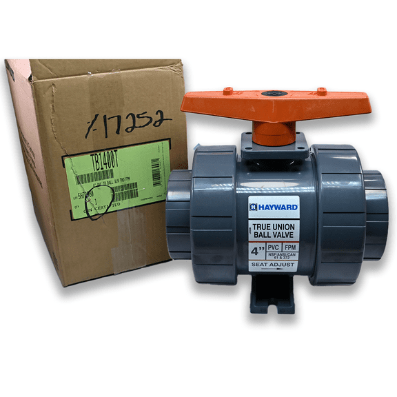 Hayward TB1400T TB Series True Union Ball Valve 4" PVC Threaded Ends FPM