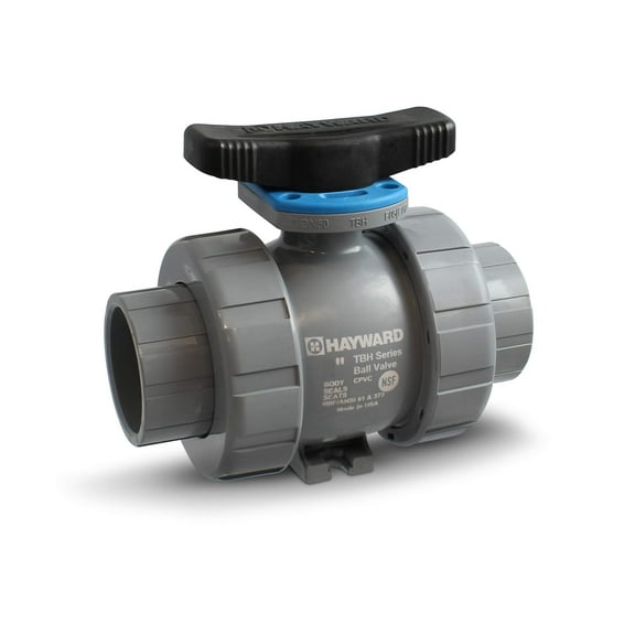 Hayward TBH2075ASTV0Z00 Series TBH "Z-Ball" True Union Ball Valve, Socket/Threaded End, CPVC with FPM Seals, 3/4" Size CA2