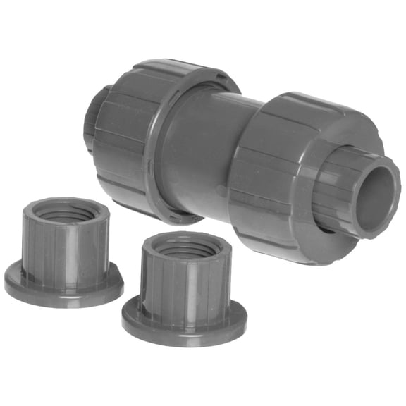 Hayward TC10050ST Series TC True Union Ball Check Valve, Socket/Threaded End, PVC with FPM Seals, 1/2" Size CA2
