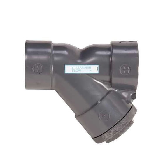 Y Strainer, 1-1/2" Pipe, Threaded, Clear PVC, 150 psi
