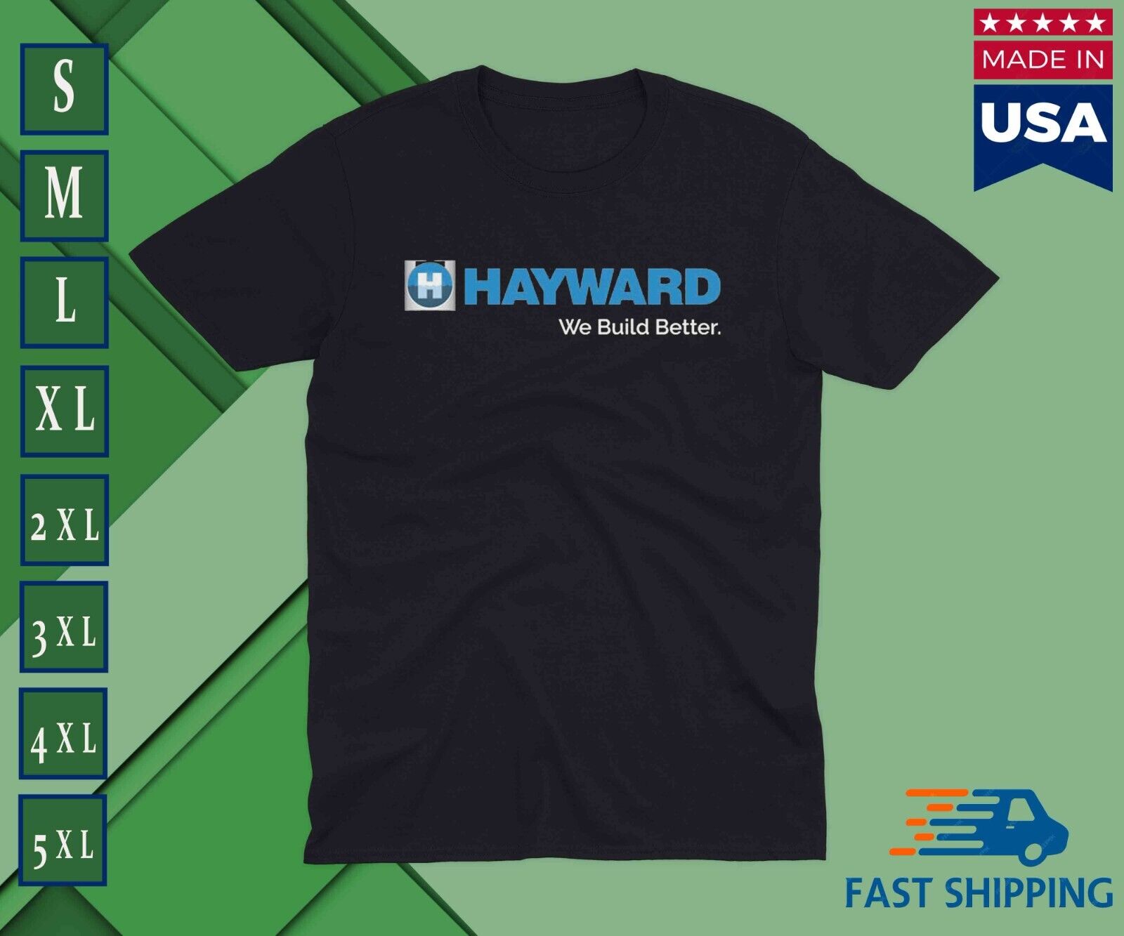 Hayward swimming pool filter Logo tshirt USA MADE IN USA