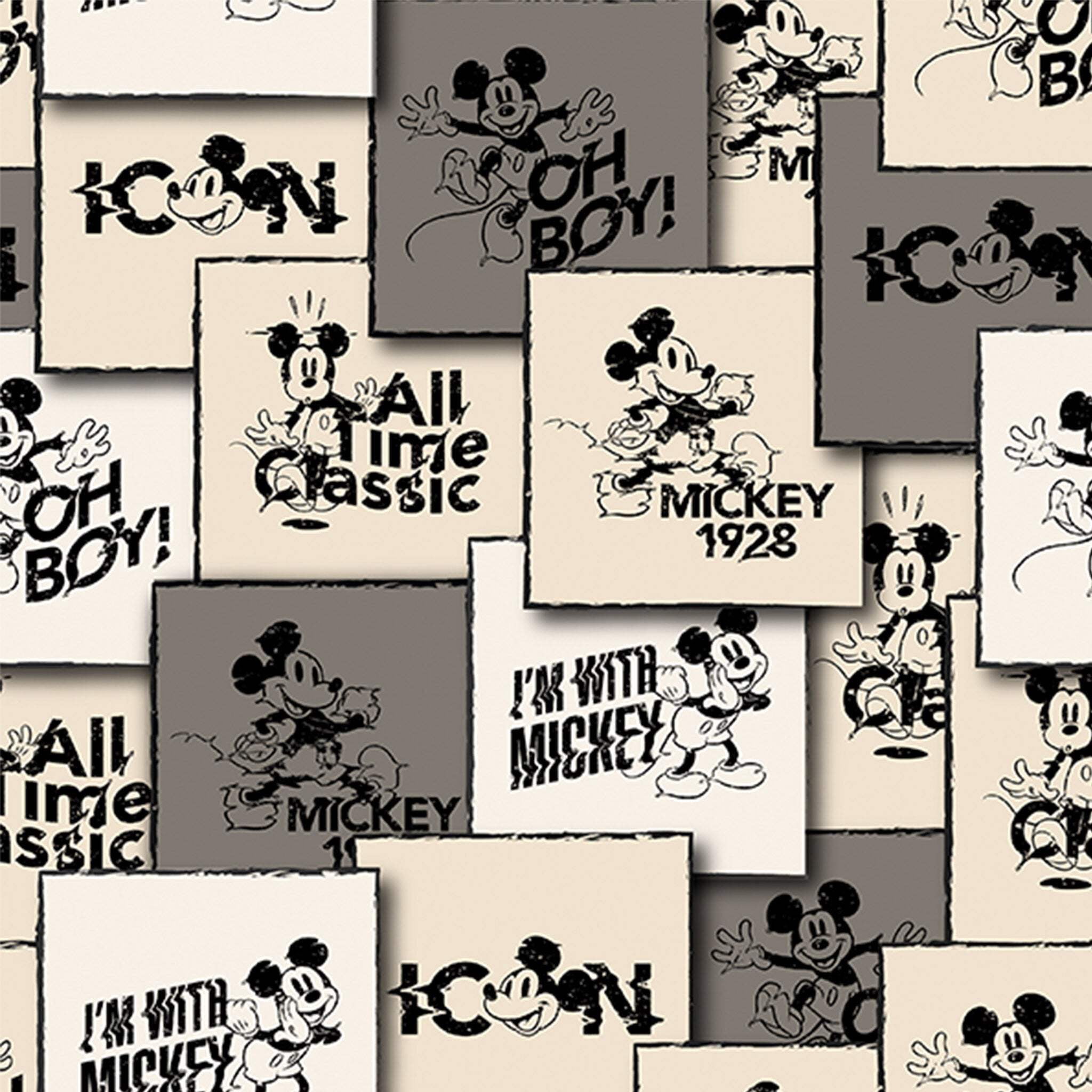 Springs Creative Disney Mickey Mouse Squares Cotton Fabric By the Yard