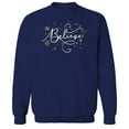thumbnail image 1 of Haywood & Main Believe Graphic Navy Men's Cotton Pullover Sweatshirt, 1 of 1