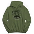 thumbnail image 1 of Haywood & Main Christmas Tree Farm Graphic Military Green Men's Cotton Pullover Hoodie, 1 of 1
