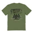 thumbnail image 1 of Haywood & Main Christmas Tree Farm Graphic Military Green Men's Cotton T-Shirt, 1 of 1