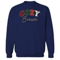 thumbnail image 1 of Haywood & Main Cozy Season Graphic Navy Men's Cotton Pullover Sweatshirt, 1 of 1