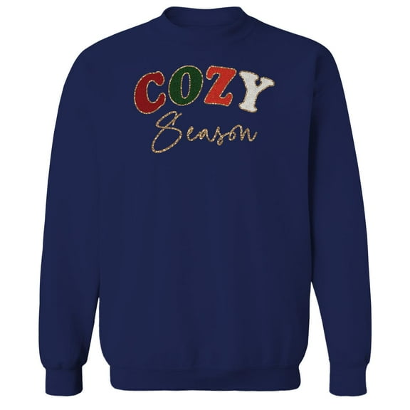 Haywood & Main Cozy Season Graphic Navy Men's Cotton Pullover Sweatshirt