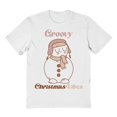 thumbnail image 1 of Haywood & Main Groovy Christmas Vibes Graphic White Men's Cotton T-Shirt, 1 of 1