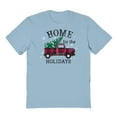 thumbnail image 1 of Haywood & Main Home For The Holidays Graphic Light Blue Men's Cotton T-Shirt, 1 of 1
