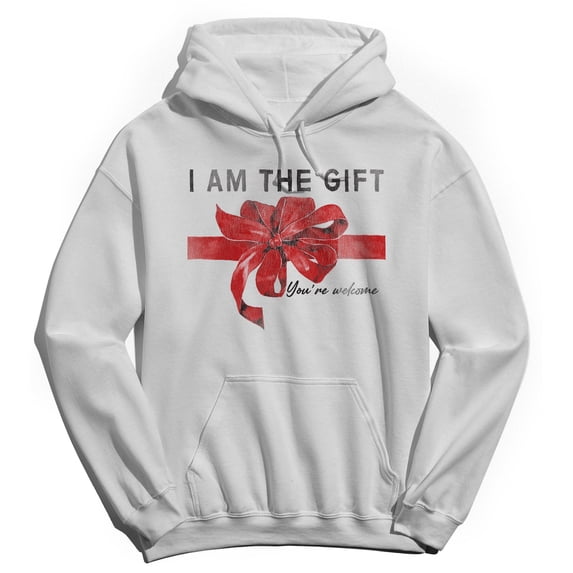 Haywood & Main I Am The Gift Graphic White Men's Cotton Pullover Hoodie