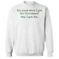 thumbnail image 1 of Haywood & Main I Got Fat For Christmas Graphic White Men's Cotton Pullover Sweatshirt, 1 of 1