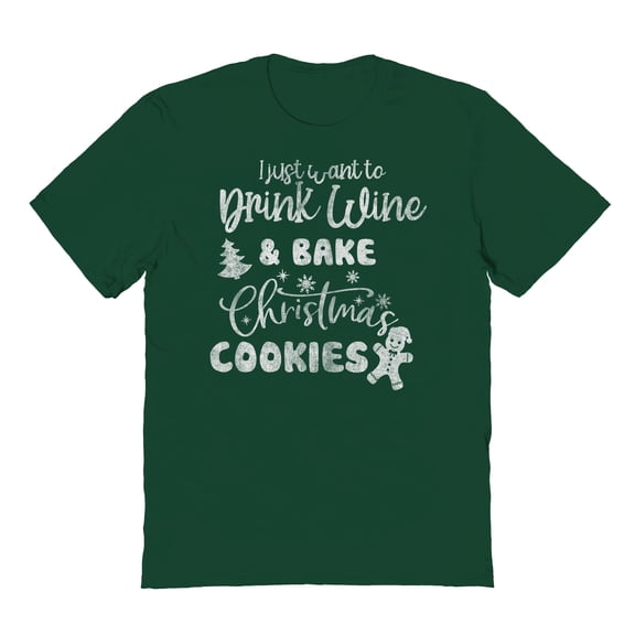 Haywood & Main I Just Want To Graphic Forest Green Men's Cotton T-Shirt