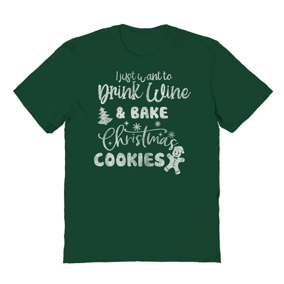 Haywood & Main I Just Want To Graphic Forest Green Men's Cotton T-Shirt