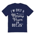 thumbnail image 1 of Haywood & Main I'M Only Am Orning Person Graphic Navy Men's Cotton T-Shirt, 1 of 1