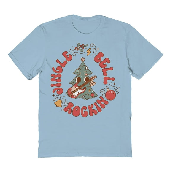 Haywood & Main Jingle Bell Rockin Graphic Light Blue Men's Cotton T-Shirt