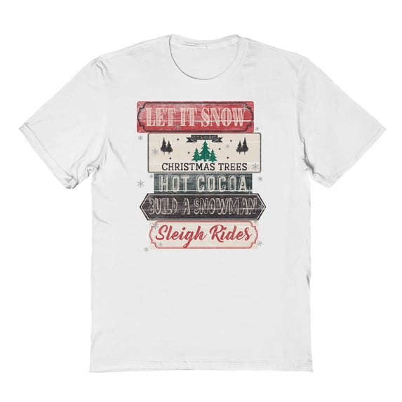Haywood & Main Let It Snow Graphic White Men's Cotton T-Shirt
