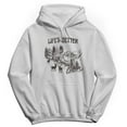 thumbnail image 1 of Haywood & Main Life'S Better At The Cabin Graphic White Men's Cotton Pullover Hoodie, 1 of 1