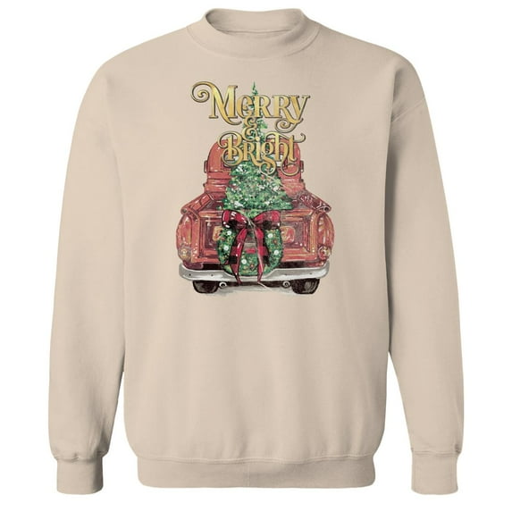 Haywood & Main Merry & Bright Graphic Sand Men's Cotton Pullover Sweatshirt