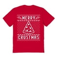 thumbnail image 1 of Haywood & Main Merry Crustmas Pizza Christmas Graphic Red Men's Cotton T-Shirt, 1 of 1