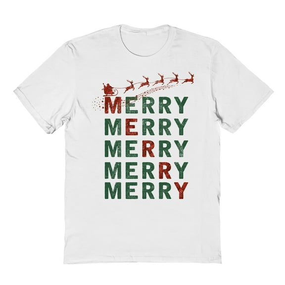 Haywood & Main Merry Stack Graphic White Men's Cotton T-Shirt