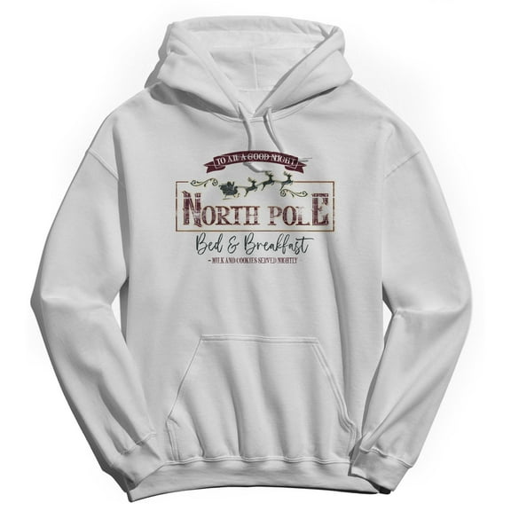 Haywood & Main North Pole Graphic White Men's Cotton Pullover Hoodie