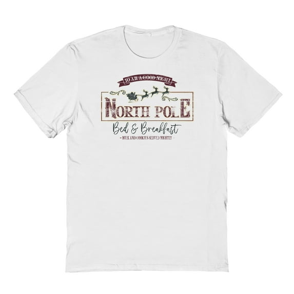 Haywood & Main North Pole Graphic White Men's Cotton T-Shirt