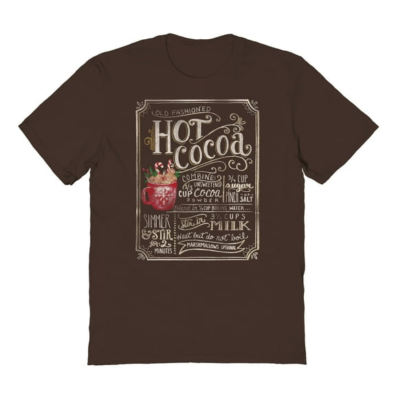 Haywood & Main Old Fashioned Hot Cocoa Graphic Dark Chocolate Men's Cotton T-Shirt