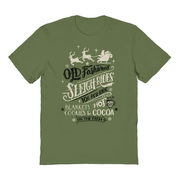 Haywood & Main Old Fashioned Sligh Graphic Military Green Men's Cotton T-Shirt
