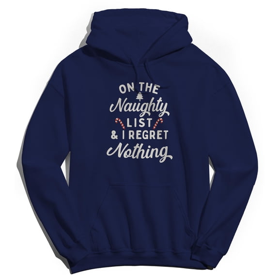Haywood & Main On The Naughty List Graphic Navy Men's Cotton Pullover Hoodie